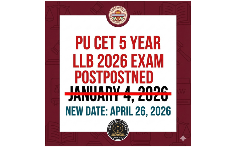 PU CET 5 Year LLB 2026 exam date postponed official notification April 26 2026