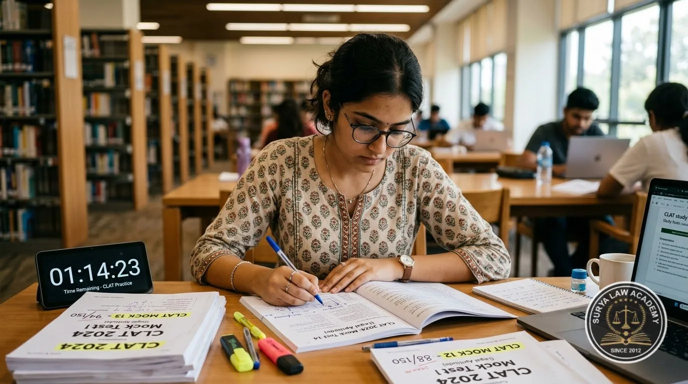 CLAT 2027 Last 85 Days: How to Break Past the 75-Mark Mock Plateau — Surya Law Academy Preparation Guide